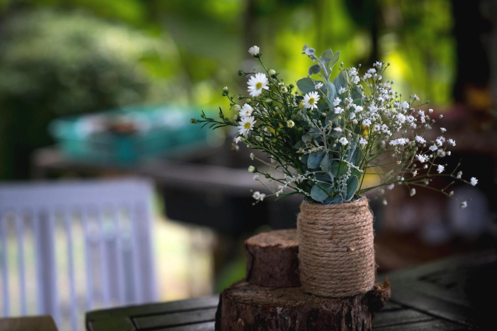 Corporate event floral setup